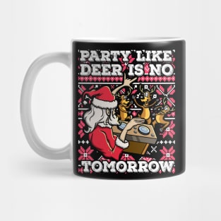 Santa Claus Deer DJ Dancing ReinDeer Party Fun Christmas Pun Mug